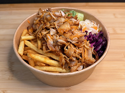 Kebab bowl s hranolky, zelím a salátem